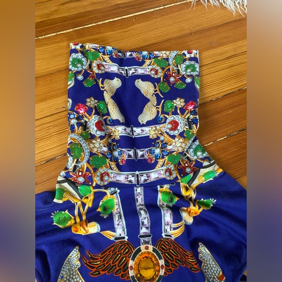 Mary Katrantzou totem gemstone tribal multicolor elastic bodycon midi dress - Picture 6 of 9